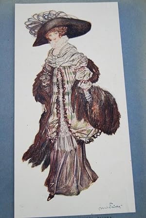 Image du vendeur pour GRAVURE MODE EN COULEURS SILHOUETTE DE 1911 Abel FAIVRE r375 mis en vente par Librairie RAIMOND
