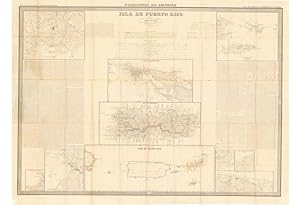 Bild des Verkufers fr PUERTO RICO: Isla de Puerto Rico por el Teniente Coronel Capitan de Ingenieros D. Francisco Coello, las notas estadisticas e historicas han sido escritas por D. Pascual Madoz. zum Verkauf von Antiquariat Dasa Pahor GbR