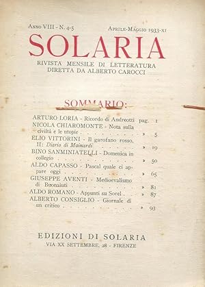 NOTA SULLE CIVILTA' E SULLE UTOPIE (sul numero 4.5 dell'aprile-maggio 1933 - pagine 5-18 ' della ...