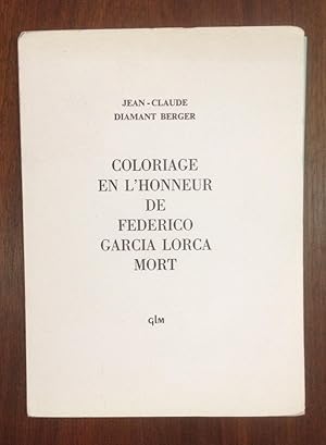 Imagen del vendedor de Coloriage en l'Honneur de Federico Garcia Lorca mort a la venta por ABC - Eric Girod