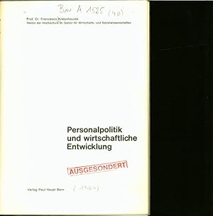 Seller image for Personalpolitik und wirtschaftliche Entwicklung. for sale by Antiquariat Bookfarm