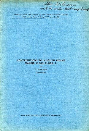 Contributions to a South Indian Marine Algal Flora, reprinted from The Journal of the Indian Bota...