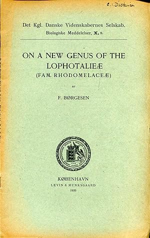 Immagine del venditore per On a New Genus of the Lophotalieae (FAM. Rhodomelaceae), reprinted from the Biologiske Meddelelser X, 8 venduto da Pendleburys - the bookshop in the hills