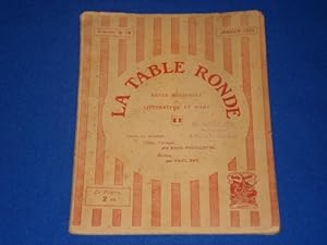 LA TABLE RONDE. Revue Mensuelle de Littérature et d'Art. 4ème année N°18. JANV. 1923