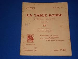 La Table Ronde. Revue Mensuelle 2ème annèe N°7. 25 avril 1921
