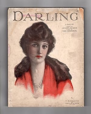 "Darling", 1920 Vintage Sheet Music. S. Knox Watercolor Cover. Arthur Jackson, Chris Schonberg. T...