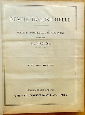 Imagen del vendedor de Revie industrielle. Journal hebdomadaire illustr, fond en 1870. Anne 1895 a la venta por L'ivre d'Histoires