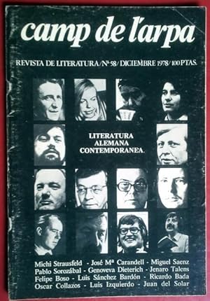 CAMP DE L'ARPA Nº 58 . 1978 . LITERATURA ALEMANA CONTEMPORÁNEA