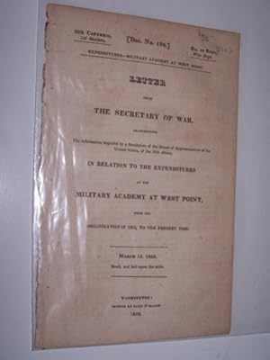 LETTER FROM THE SECRETARY OF WAR . IN RELATION TO THE EXPENDITURES AT THE MILITARY ACADEMY AT WES...