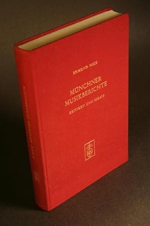 Seller image for Mnchner Musikberichte. Kritiken und Essays. for sale by Steven Wolfe Books