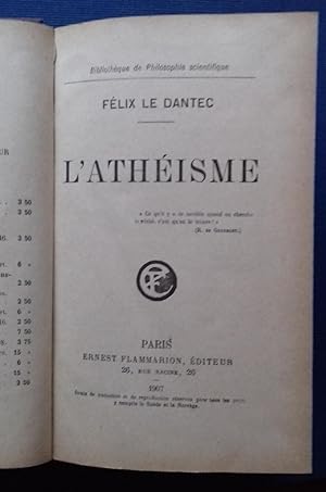 Image du vendeur pour L'Atheisme. mis en vente par Librairie Pique-Puces
