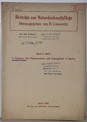 Seller image for Die Pflanzenschutz- und Schongebiete in Bayern. for sale by Antiquariat  Braun