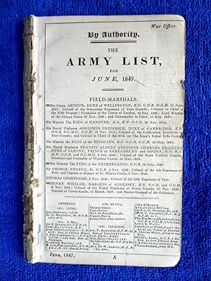 By Authority. War Office. The Army List for June 1847