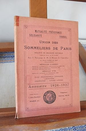Union Des Sommeliers De Paris. Annuaire 1926-1927