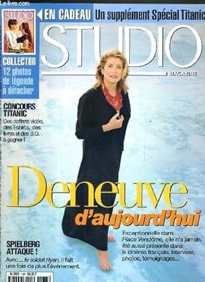 Image du vendeur pour STUDIO MAGAZINE - N 138 - OCTOBRE 1998 - CAHIER N1 - DENEUVE D'AUJOURD'HUI + CAHIER N2 AVEC PHOTO A DETACHER "SPECIAL TITANIC" - interview-fleuve, Nicole Garcia, Leos Carax, Philippe Garrel, Gabriel Achion, Deneuve de demain, Antonio Banderas. mis en vente par Le-Livre