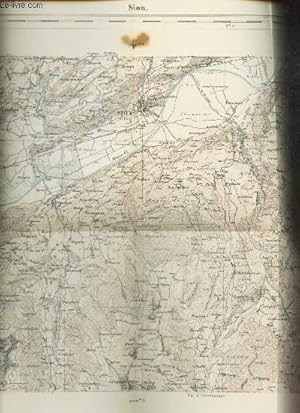 Imagen del vendedor de TOPOGRAPHISCHER ATLAS DER SCHWEIZ / SION /BLATT Nr 486 - 1 CARTE DEPLIANTE EN COULEUR de dimension 42 Cm X 33,5 Cm environ / ECHELLE 1 : 50.000 a la venta por Le-Livre