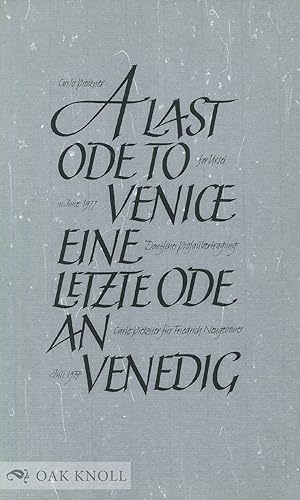 LAST ODE TO VENICE/EINE LETZTE ODE AN VENEDIG.|A