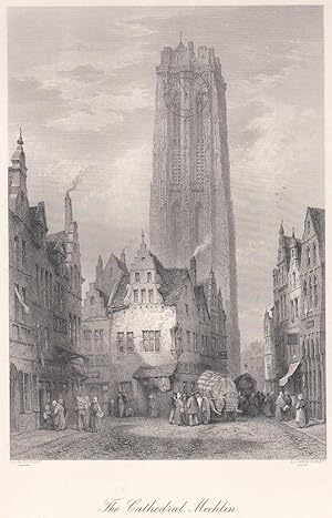 Image du vendeur pour Die St. Rombouts-Kathedrale -Sint-Rombouts-Kathedraal-. Schne Ansicht von einer Gasse aus. mis en vente par Antiquariat Hild