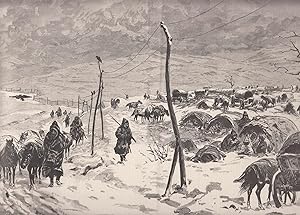 Der serbisch-bulgarische Krieg: Lager einer serbischen Proviantkolonne auf den Höhen von Cervena-...