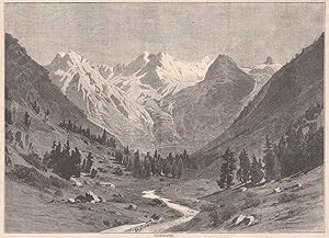 Seller image for Bilder von der neuen Bergbahn Landquart-Davos. Das Sardascatal. Schne Ansicht mit Blick in die Berge. for sale by Antiquariat Hild