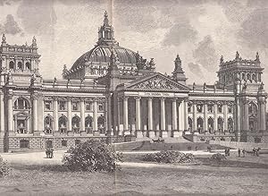 (Reichstag): Das Reichstagsgebäude: Sehr schöne Ansicht von Nordwesten.