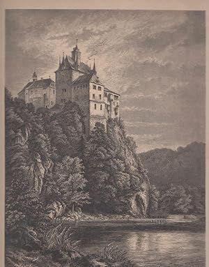 Seller image for Burg Kriebstein. Schne Ansicht vom Ufer der Tschopau aus. for sale by Antiquariat Hild