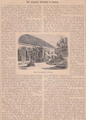 Bild des Verkufers fr Der knigliche Verbannte in Hietzing. 1 Abbildung mit Text zum Thema auf zwei Seiten. Zeigt: Die Villa Braunschweig (Villa Hgel) in Hietzing. zum Verkauf von Antiquariat Hild