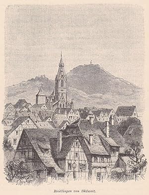 Bild des Verkufers fr Schne Ansicht von Sdwest. zum Verkauf von Antiquariat Hild