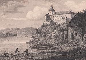 Schloss Persenbeug an der Donau. Schöen Ansicht vom Ufer aus.