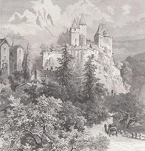 Seller image for Schloss Burgdorf. Schne Ansicht mit Husern des Ortes. for sale by Antiquariat Hild
