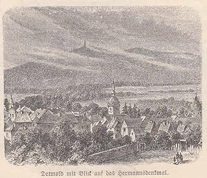 Bild des Verkufers fr Gesamtansicht mit Blick zum Hermannsdenkmal. zum Verkauf von Antiquariat Hild