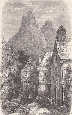 Bild des Verkufers fr Partie aus Trarbach. Schne Ansicht mit Blick zur Grevenburg. zum Verkauf von Antiquariat Hild