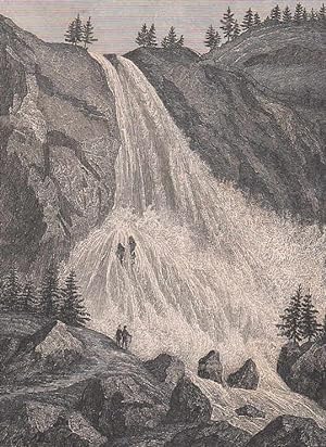 Immagine del venditore per Der Wasserfall von Pianazzo (Cascata di Pianazzo). Ansicht vom Tal aus. venduto da Antiquariat Hild