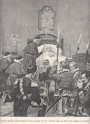 Image du vendeur pour Der Kardinal-Kmmerer Oreglia konstatiert den Tod des Papstes. mis en vente par Antiquariat Hild