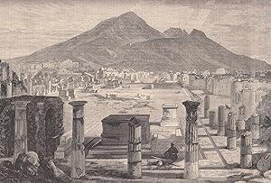Bild des Verkufers fr Der Vesuv, von dem Forum zu Pompeji aus gesehen. zum Verkauf von Antiquariat Hild
