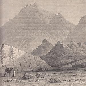 Bild des Verkufers fr Dschebel el Nur -Djebel el nour?- (der Sinai). Ansicht mit einem Kamel-Fhrer. zum Verkauf von Antiquariat Hild