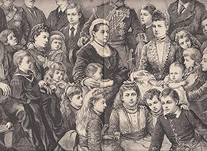 Bild des Verkufers fr Knigin Victoria mit ihrer Familie. 39 Portrts auf einem Blatt. zum Verkauf von Antiquariat Hild
