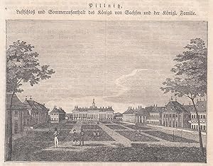 Bild des Verkufers fr Das Lustschlo und Sommeraufenthalt des Knigs von Sachsen und der kniglichen Familie. uere Ansicht. zum Verkauf von Antiquariat Hild