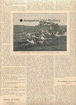 Bild des Verkufers fr Nrdlingen und das Ries. 1 Ansicht mit Text zum Thema von Christian Meyer auf einem Blatt. Zeigt: Nrdlingen mit der Burg Harburg. zum Verkauf von Antiquariat Hild