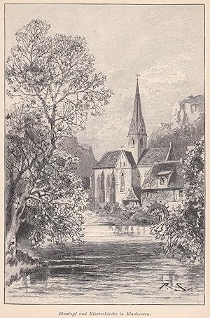 Bild des Verkufers fr Blautopf und Klosterkirche. Schne Ansicht. zum Verkauf von Antiquariat Hild