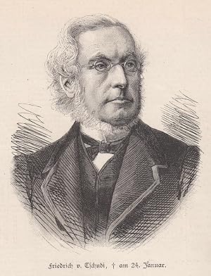 Bild des Verkufers fr schweizer Schriftsteller und Politiker, geb. 1. Mai 1820 in Glarus. Brustbild zu seinem Tod am 24. Januar 1886. zum Verkauf von Antiquariat Hild
