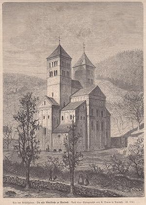 Bild des Verkufers fr Die alte Abteikirche -St.-Leodegar-Kirche- in Murbach. Schne uere Ansicht. zum Verkauf von Antiquariat Hild