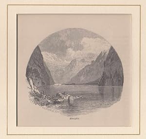 Image du vendeur pour Der Knigssee: Ansicht vom Ufer aus. mis en vente par Antiquariat Hild