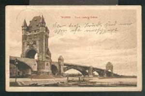 Ansichtskarte: Ernst Ludwig-Brücke. 0, s/w, I-II, 1915.