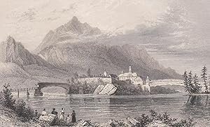 Seller image for Schloss Reichenau. Schne Ansicht mit der Rheinbrcke. for sale by Antiquariat Hild