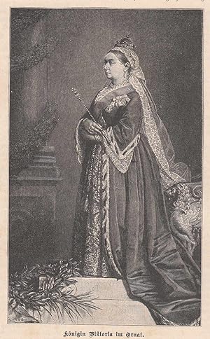 Bild des Verkufers fr Knigin Viktoria im Ornat. Ganzbild. zum Verkauf von Antiquariat Hild