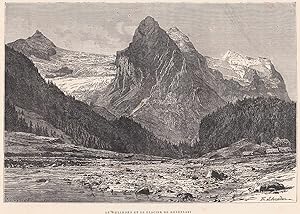 Bild des Verkufers fr Das Wellhorn und der Rosenlauigletscher. Ansicht vom Tal aus. zum Verkauf von Antiquariat Hild