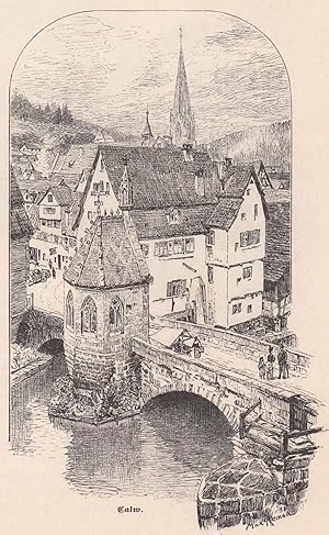 Seller image for Teilansicht mit der steinernen Brcke. for sale by Antiquariat Hild