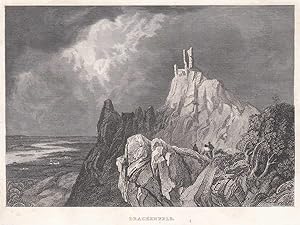 Bild des Verkufers fr Der Drachenfels. Schne Ansicht mit Blick ins Rheintal. zum Verkauf von Antiquariat Hild