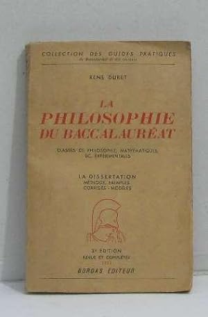 Seller image for La philosophie du baccalaurat classes de philosophie mathmatiques sc. exprimentales for sale by crealivres